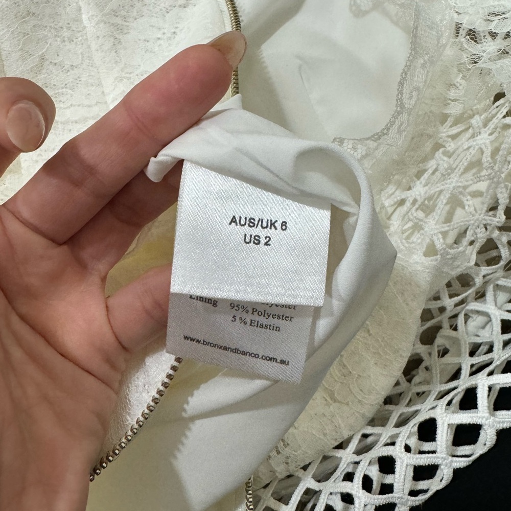 Revolve Bronx and Banco size 2 Elegant White Lace Dress - Picture 7 of 8